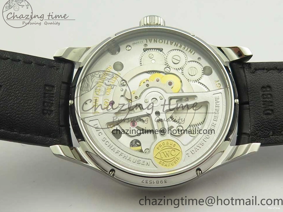 MIROTIME 0227 Seasonal Portuguese Tourbillon IW5463 SS ZF Best Edition Blue Dial on Black Leather Strap 7171